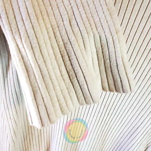 A New Day Cream Ribbed Knit Sweater Dress Mock Neck Midi Bodycon XXL - Picture 5 of 14